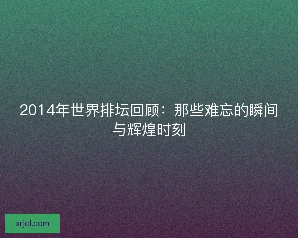 2014年世界排坛回顾：那些难忘的瞬间与辉煌时刻
