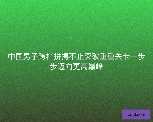 中国男子跨栏拼搏不止突破重重关卡一步步迈向更高巅峰