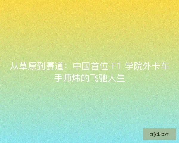 从草原到赛道：中国首位 F1 学院外卡车手师炜的飞驰人生